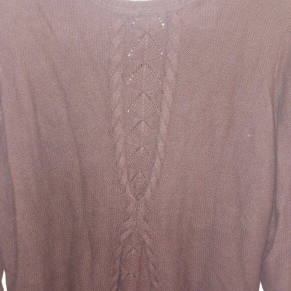 22/24w Lace front panel Chocolate Brown sweater nwot. Roaman's - Picture 5 of 5